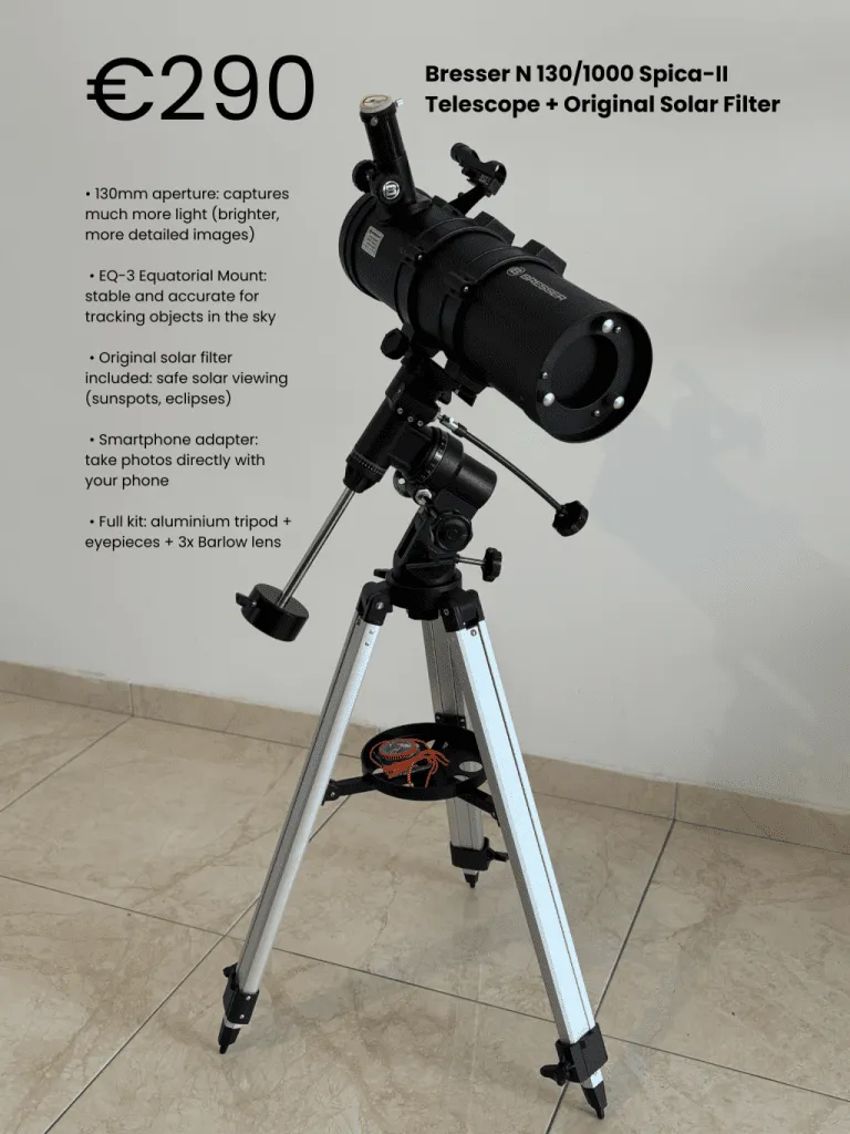 Bresser N 130/1000 Spica-II Telescope + Original Solar Filter